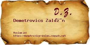 Demetrovics Zalán névjegykártya
