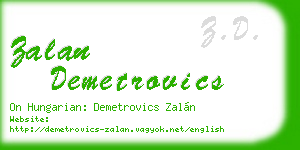 zalan demetrovics business card
